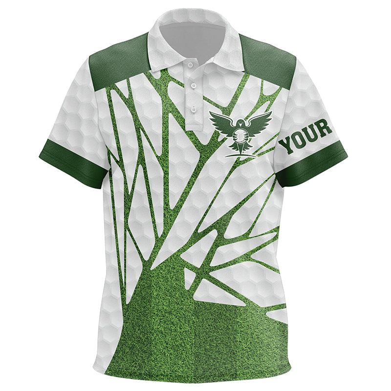 Green and white Kid golf polo shirts custom golf shirt for Kids, best golf gifts NQS6516