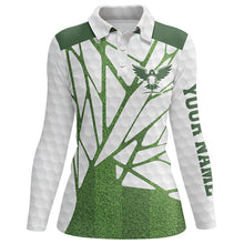 Load image into Gallery viewer, Green and white Womens golf polo shirts custom golf shirts for ladies, best golf gifts for women NQS6516