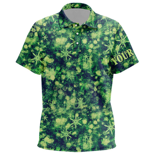 Green Christmas pattern Kid golf polo shirts custom best golf top for kid, golfing gifts NQS6527