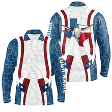 Load image into Gallery viewer, Texas Flag Longhorn Bowling Shirts For Men Bowling Team League Jersey Custom Bowling Polo Shirts NQS6537