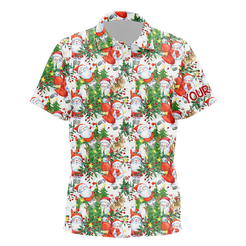 Kid golf polo shirts custom Christmas Santa Claus golf polos shirt for Kid, Christmas golfing gifts NQS6649