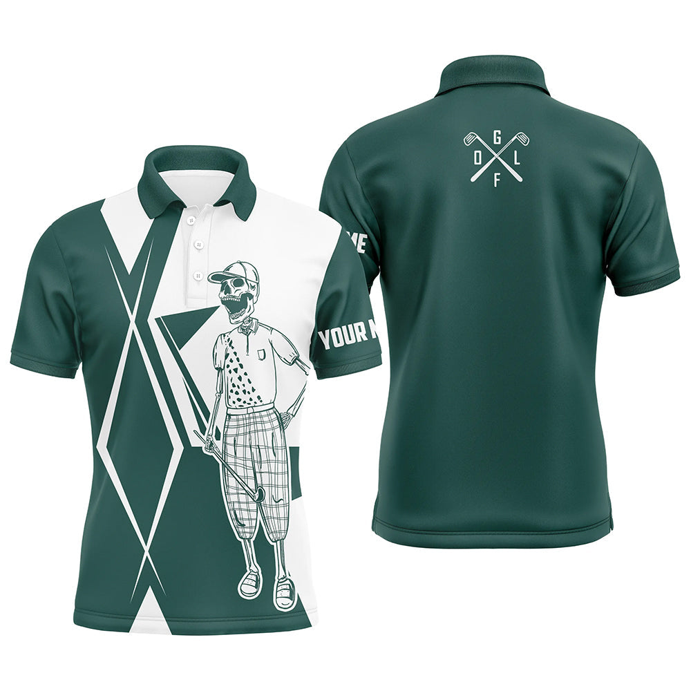 Green and white argyle Mens golf polo shirt custom golf skull team golf jerseys best mens golf wear NQS6426