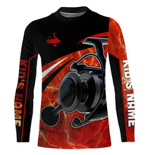 Load image into Gallery viewer, Fishing reel red and black performance Fishing Shirts Custom Name 3D All over printed shirts NQS2533