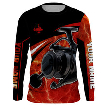 Load image into Gallery viewer, Fishing reel red and black performance Fishing Shirts Custom Name 3D All over printed shirts NQS2533