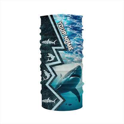 Shark Fishing Custom blue sea wave camo long sleeve performance Fishing Shirt, shark fishing jerseys NQS5042