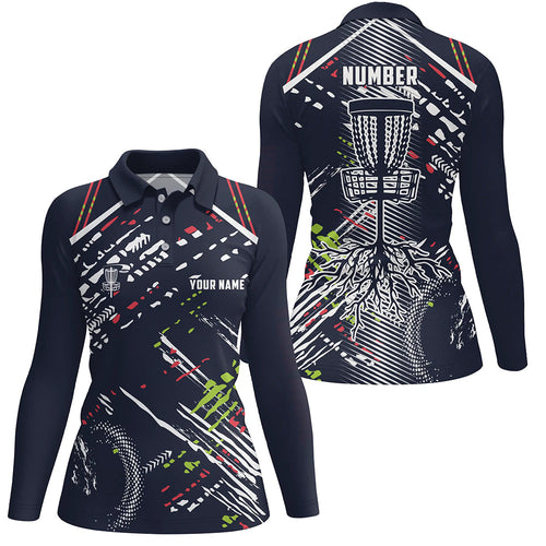 Disc golfing pattern Womens disc golf polo shirts custom team disc golf attire, disc golf jersey NQS6933