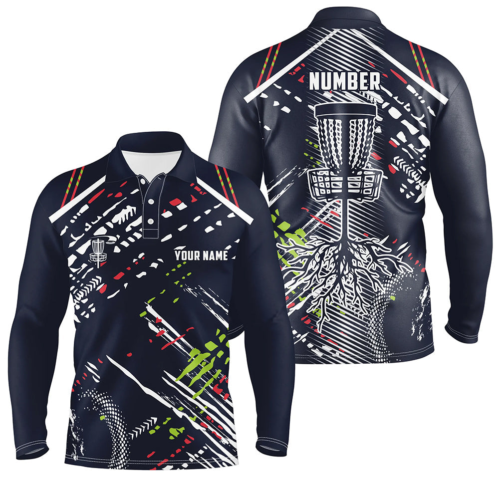 Disc golfing pattern Mens disc golf polo shirts custom team disc golf attire, disc golf jersey NQS6933