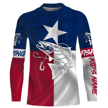 Load image into Gallery viewer, Chinook Salmon (King Salmon) Fishing Texas Flag Customize name All over print shirt NQS453