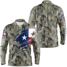 Load image into Gallery viewer, Texas Flag Bowling camo Shirts For Men Bowling Team League Jersey Custom patriot Bowling Polo Shirts NQS6538
