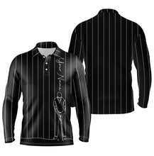 Load image into Gallery viewer, Personalized mens golf polo shirts custom name golf tops mens, golf gifts for men | Black NQS4654
