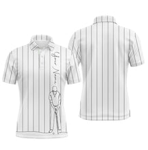 Load image into Gallery viewer, Personalized mens golf polo shirts custom name golf tops mens, golf gifts for men | White NQS4654