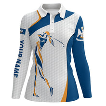 Load image into Gallery viewer, Personalized Louisiana flag patriot golf white Womens golf polo shirts custom name golf gifts NQS7261