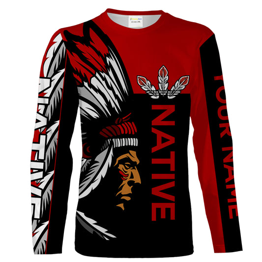 Customize Native American men red tattoo 3D All over print Shirt Indigenous Gifts Apparel NQS2099