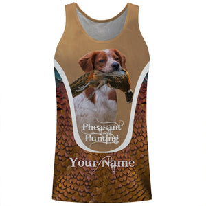 Brittany Pheasant hunting dog Custom name All over print Shirts, Personalized Hunting gifts FSD4000