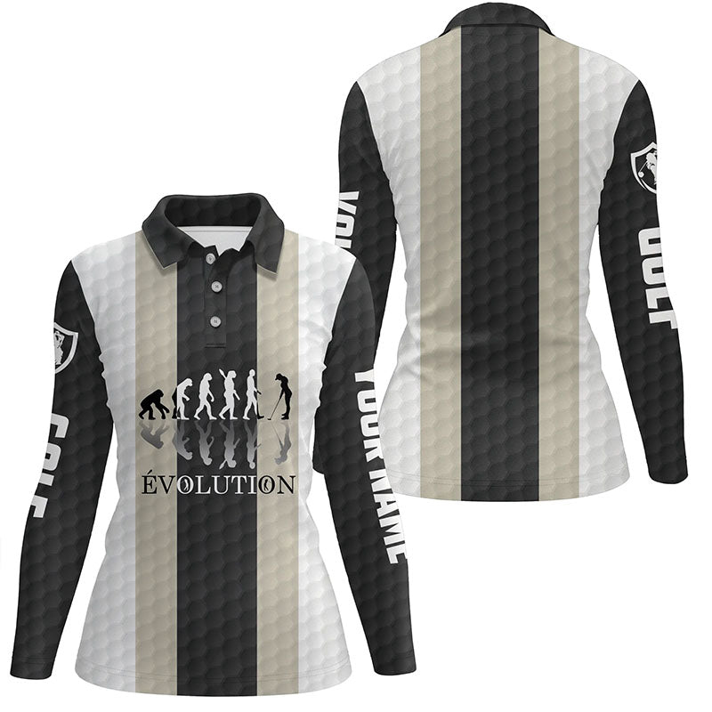 Women golf polos shirts custom golf ball pattern Evolution polo shirt for womens, golfing gifts NQS6886