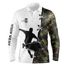 Load image into Gallery viewer, Mens disc golf polo shirt camouflage custom name disc golf team shirt, disc golf gifts NQS7310