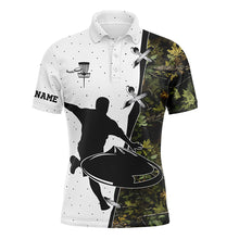 Load image into Gallery viewer, Mens disc golf polo shirt camouflage custom name disc golf team shirt, disc golf gifts NQS7310