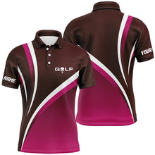 Load image into Gallery viewer, Mens golf polo shirts custom name men&#39;s golf polos, tournament golf tops for mens | Pink NQS6920