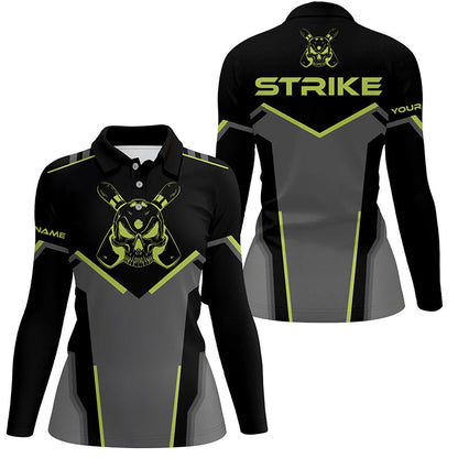 Retro Bowling polo shirts for women custom Bowling Team League Jersey Strike Bowling Shirts NQS6245