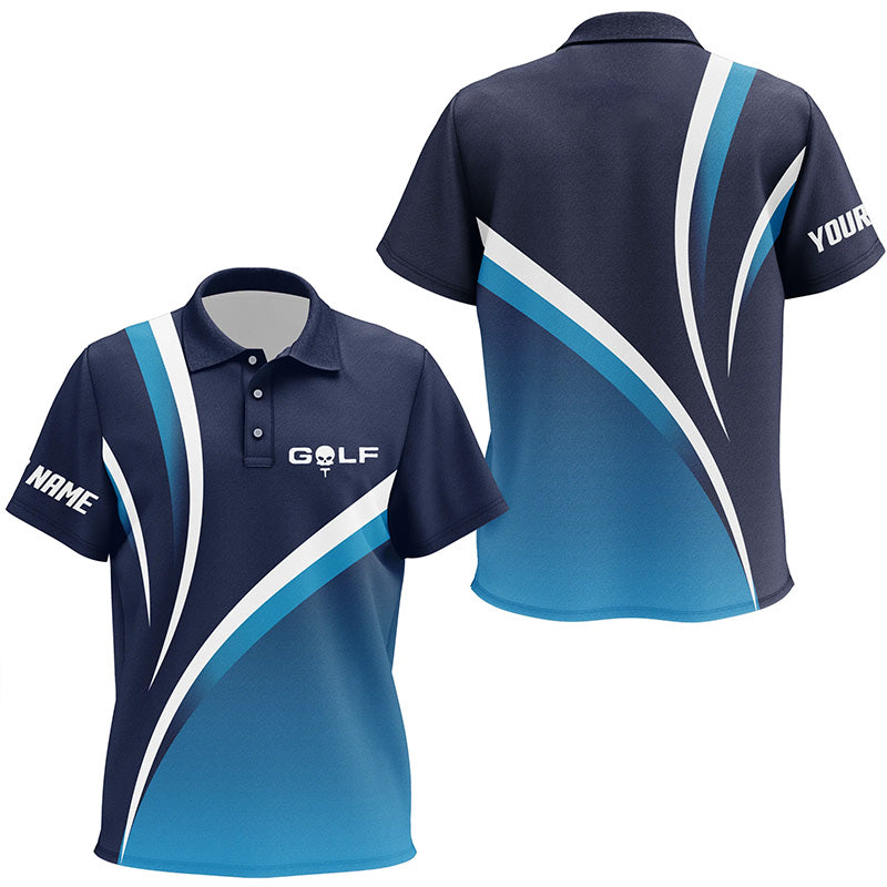 Kids polo shirt custom name kid golf tops, tournament golf shirts | Blue NQS6510