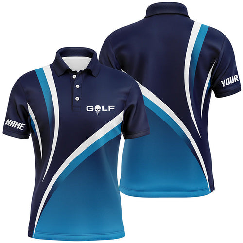 Mens golf polo shirts custom name men's golf polos, tournament golf tops for mens | Blue NQS6510
