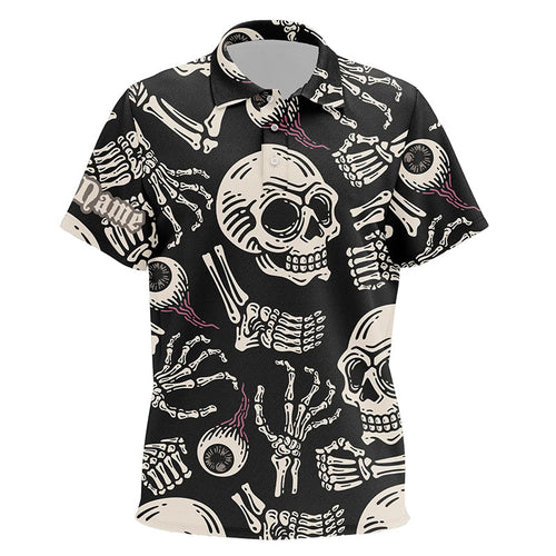 Skull bone pattern Kid golf polo shirts custom golf tops for Kid, best golf gifts NQS6521