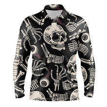 Load image into Gallery viewer, Skull bone pattern Mens golf polo shirt custom men&#39;s golf shirts, best golf gifts for men NQS6521