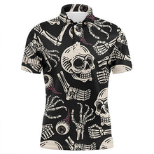 Load image into Gallery viewer, Skull bone pattern Mens golf polo shirt custom men&#39;s golf shirts, best golf gifts for men NQS6521