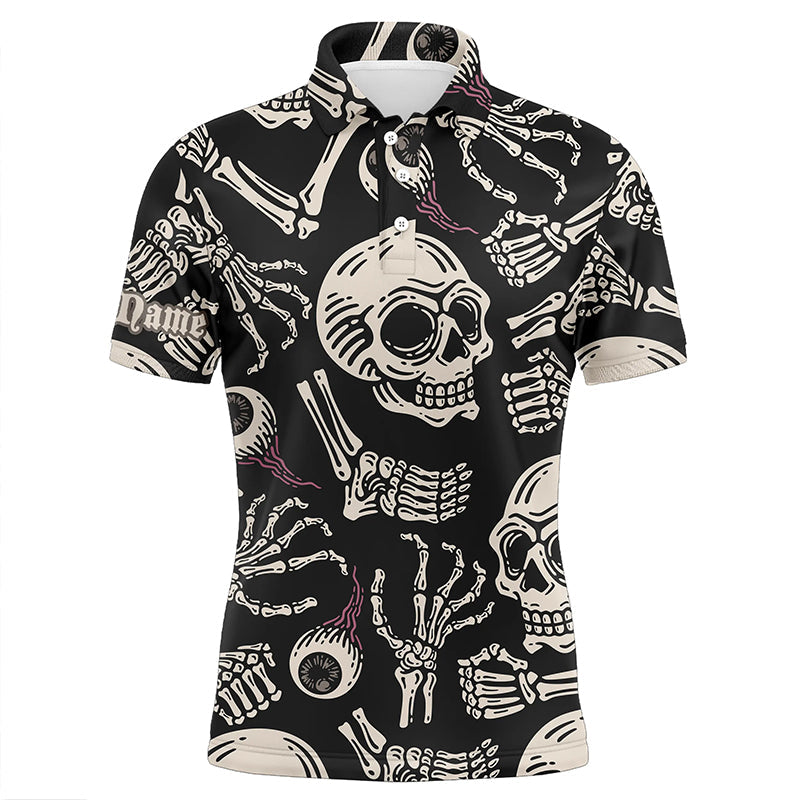 Skull bone pattern Mens golf polo shirt custom men's golf shirts, best golf gifts for men NQS6521