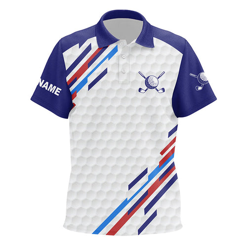 Personalized white golf polos shirts for Kid, custom golf apparel for Kid | Blue NQS7119