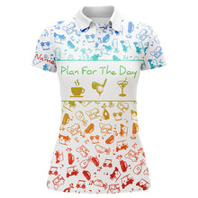 Load image into Gallery viewer, Rainbow gradient golf pattern Womens golf polo shirt custom coffee golf cocktail polo shirts for women NQS6786