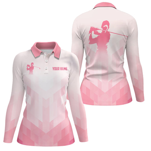 Pink golf shirts for women custom polo golf shirts, golf tops for ladies NQS6880
