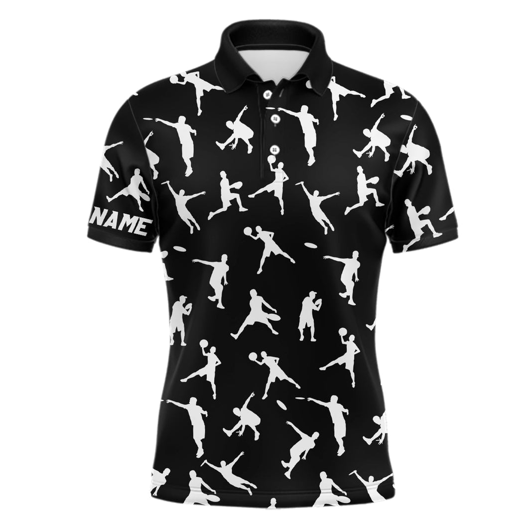 Black Mens disc golf polo shirt custom disc golf jerseys, disc team golf shirt for mens NQS6417
