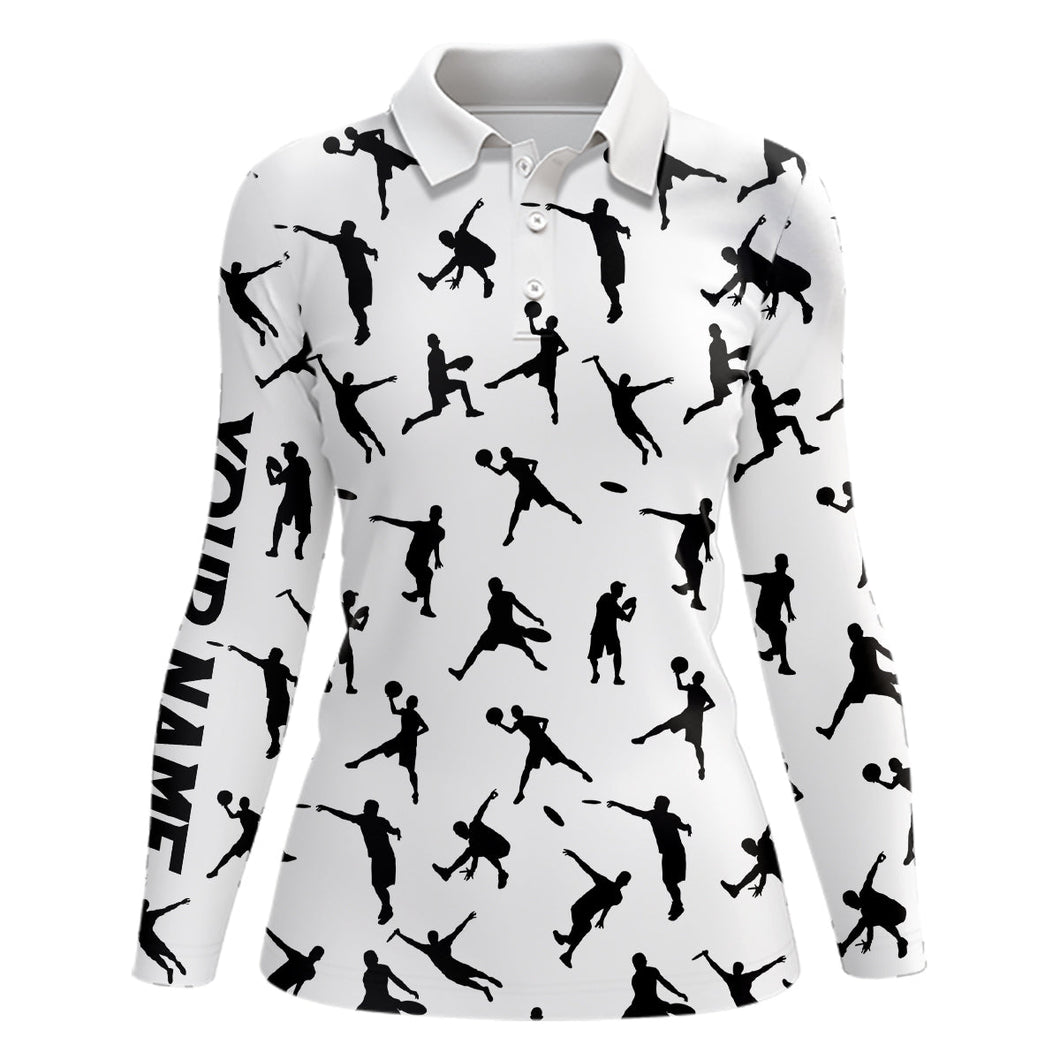 White Women disc golf polo shirt custom disc golf jerseys, disc team golf shirt for womens NQS6418