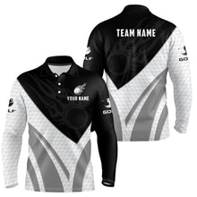 Load image into Gallery viewer, Black and white Men golf polo shirts custom golf ball fire mens printed golf shirts NQS7063