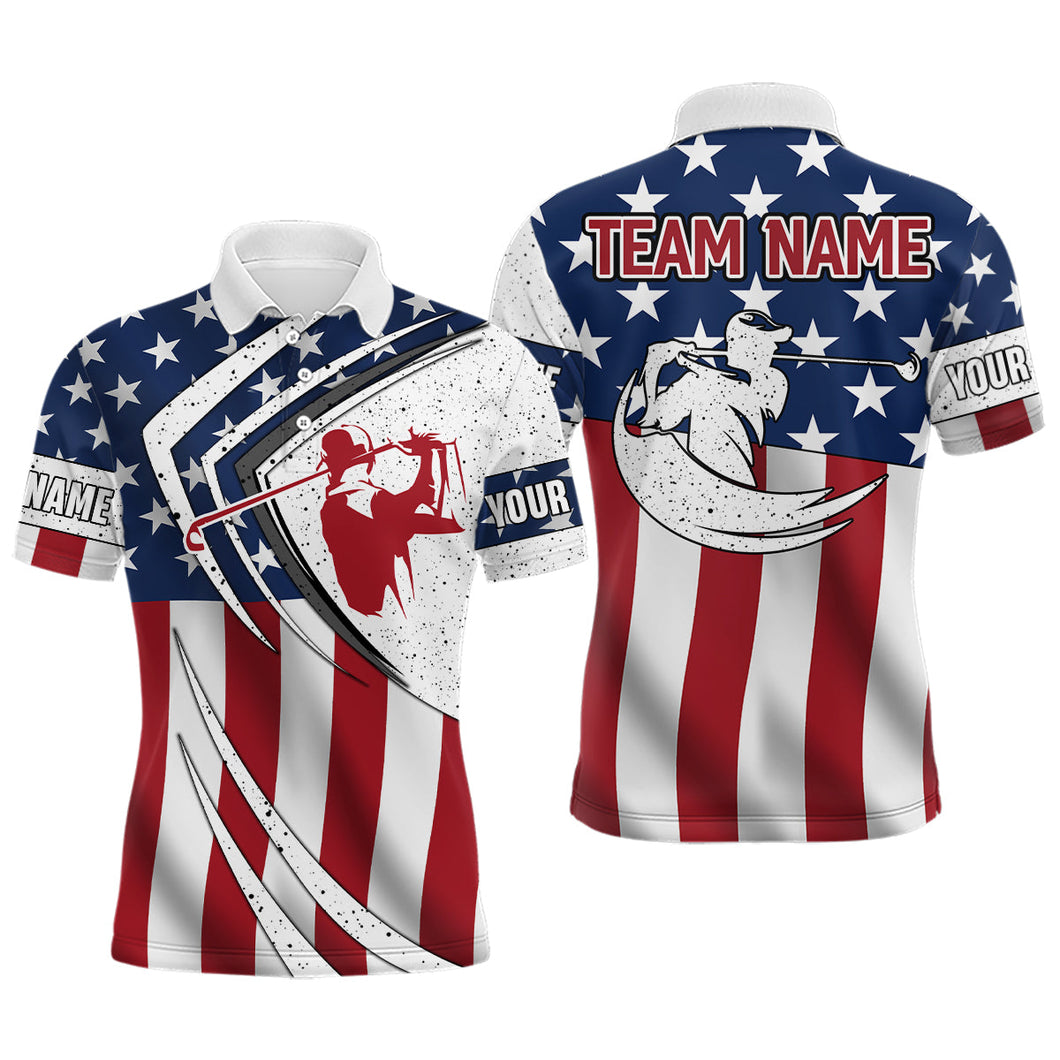 American flag retro Golf Shirts For Men Custom Patriotic Golf Team Jerseys Polo Shirts NQS6700
