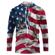 Load image into Gallery viewer, Patriotic Fishing shirt with American Flag and Fishing Hook 3D shirt, Fishing long sleeve fishing tshirt FSD3268