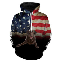 Load image into Gallery viewer, Chocolate Labrador Retriever American Flag 3D All Over Printed Shirts, Personalized Labs Lover Gifts For Men, Women FSD2598