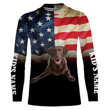 Load image into Gallery viewer, Chocolate Labrador Retriever American Flag 3D All Over Printed Shirts, Personalized Labs Lover Gifts For Men, Women FSD2598