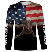 Load image into Gallery viewer, Chocolate Labrador Retriever American Flag 3D All Over Printed Shirts, Personalized Labs Lover Gifts For Men, Women FSD2598