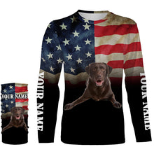 Load image into Gallery viewer, Chocolate Labrador Retriever American Flag 3D All Over Printed Shirts, Personalized Labs Lover Gifts For Men, Women FSD2598