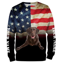 Load image into Gallery viewer, Chocolate Labrador Retriever American Flag 3D All Over Printed Shirts, Personalized Labs Lover Gifts For Men, Women FSD2598