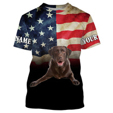 Load image into Gallery viewer, Chocolate Labrador Retriever American Flag 3D All Over Printed Shirts, Personalized Labs Lover Gifts For Men, Women FSD2598