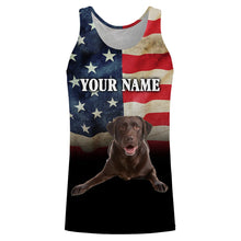 Load image into Gallery viewer, Chocolate Labrador Retriever American Flag 3D All Over Printed Shirts, Personalized Labs Lover Gifts For Men, Women FSD2598