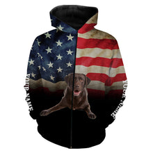 Load image into Gallery viewer, Chocolate Labrador Retriever American Flag 3D All Over Printed Shirts, Personalized Labs Lover Gifts For Men, Women FSD2598
