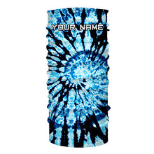 Load image into Gallery viewer, Custom spiral black and blue Tie Dye long sleeve Shirts, Performance UV protection Fishing shirt FSD3367