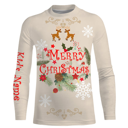 Merry Christmas custom name 3D All over print Sweatshirt, T-shirt, Long sleeves, Hoodie - Christmas gift shirt FSD586