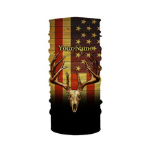 Load image into Gallery viewer, Deer Skull American flag Patriotic Retro Vintage Custom Name all over print shirts, Personalized Gifts FSD3197