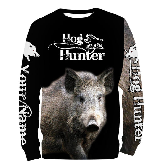 Feral Hog hunting Custom Name 3D All over print T-shirt, Long sleeve, Hoodie, Zip up hoodie - FSD162