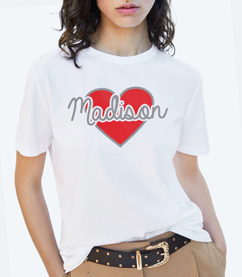 Heart Personalized Valentine T-shirt - Gift for Boyfriend, Girlfriend on Valentine day - FSD1007